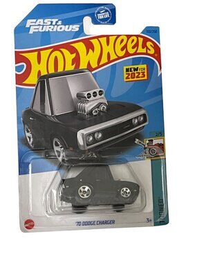 Hot Wheels Tooned ’70 Dodge Charger Fast & Furious Black Car 2023 Diecast 1:64